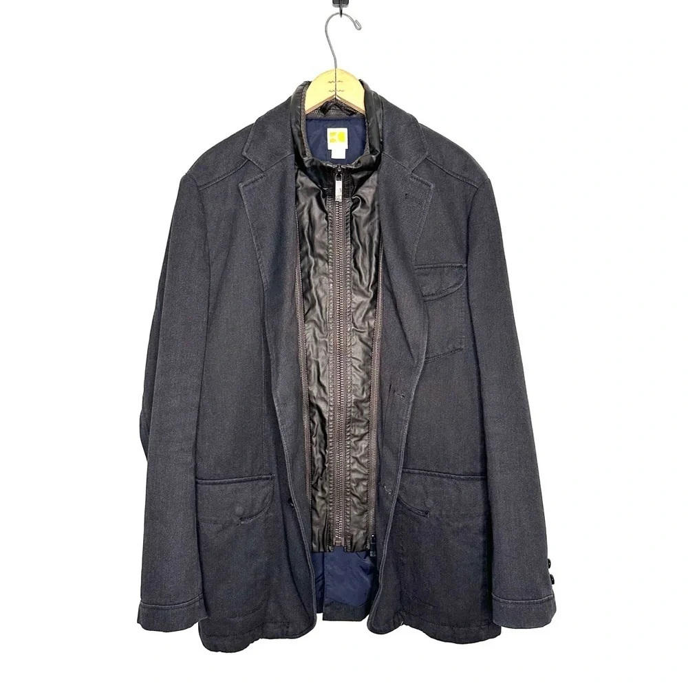 Boss Orange | Men’s Gray Bonday-D Zip Up Inner Blazer Jacket Size 46R XXL
